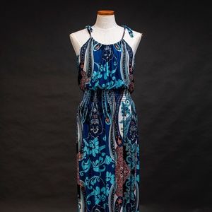 Le Lis Blue Print Maxi Dress